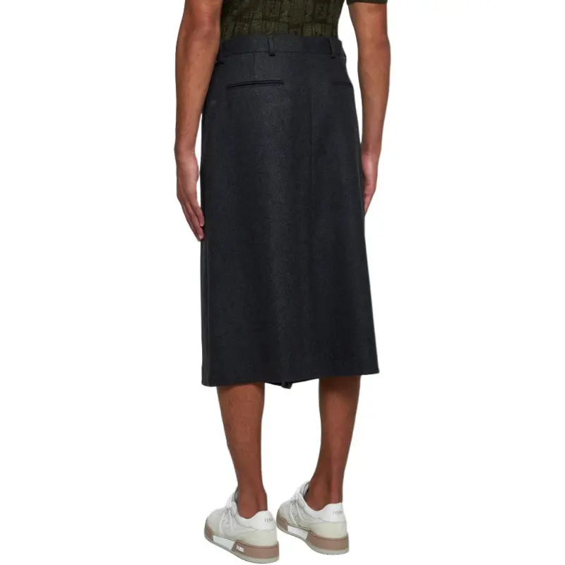 FENDI High Waisted Wide Leg Shorts-3