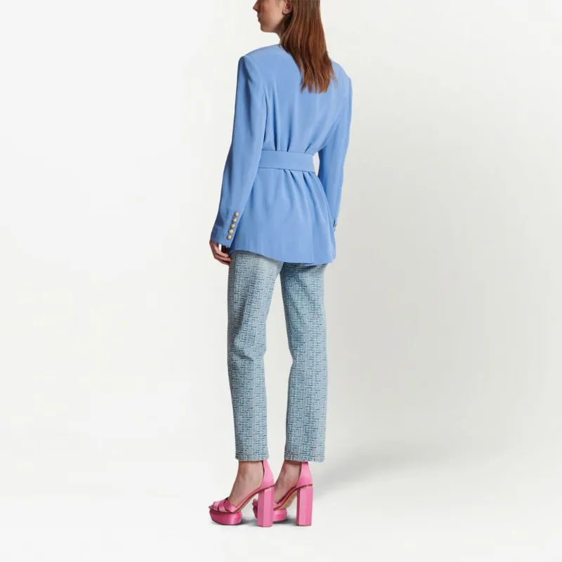 BALMAIN Belted Double-breasted Blazer-1