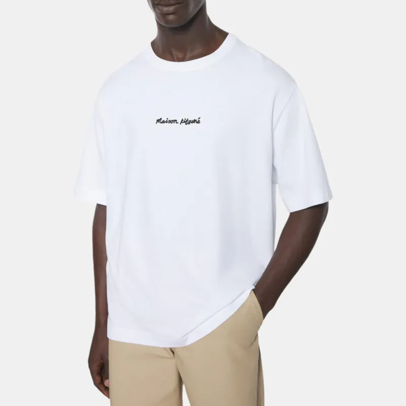 Maison Kitsune Line Handwriting Oversized T Shirt-2