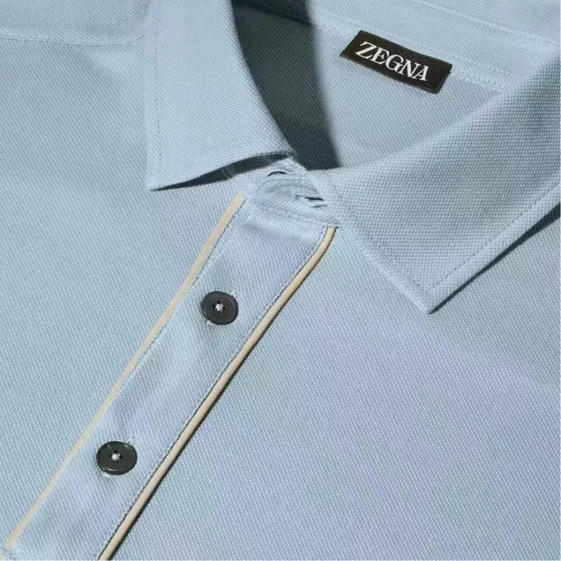 Ermenegildo Zegna Polo Shirts Men Blue-1