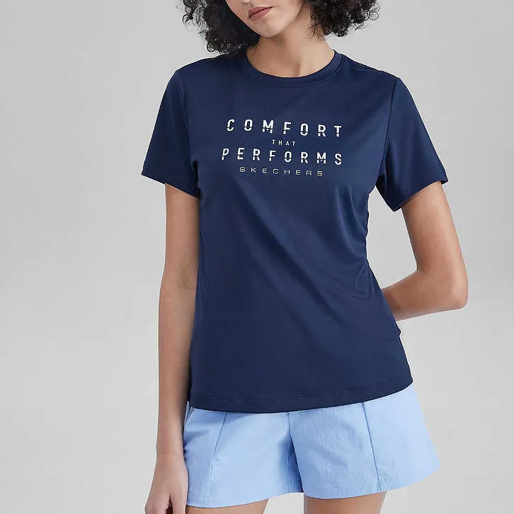 Skechers T Shirts Women's Marine Collegiate Blue-2