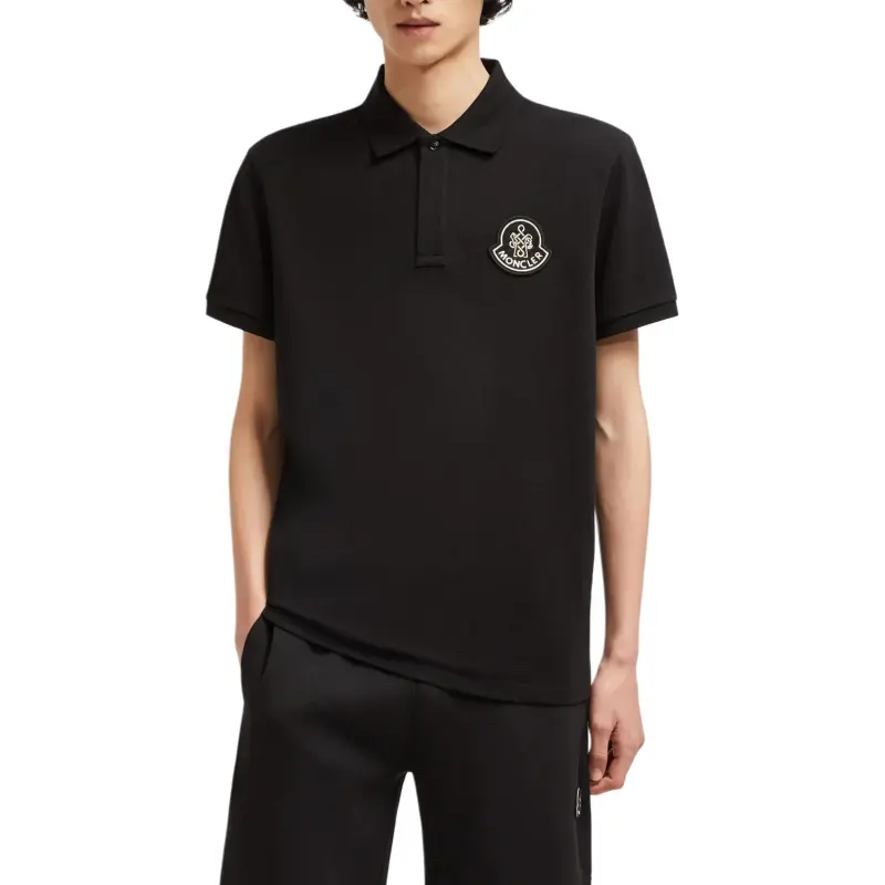 Moncler Year Of The Snake Patch Cotton Piquet Polo Shirt-2