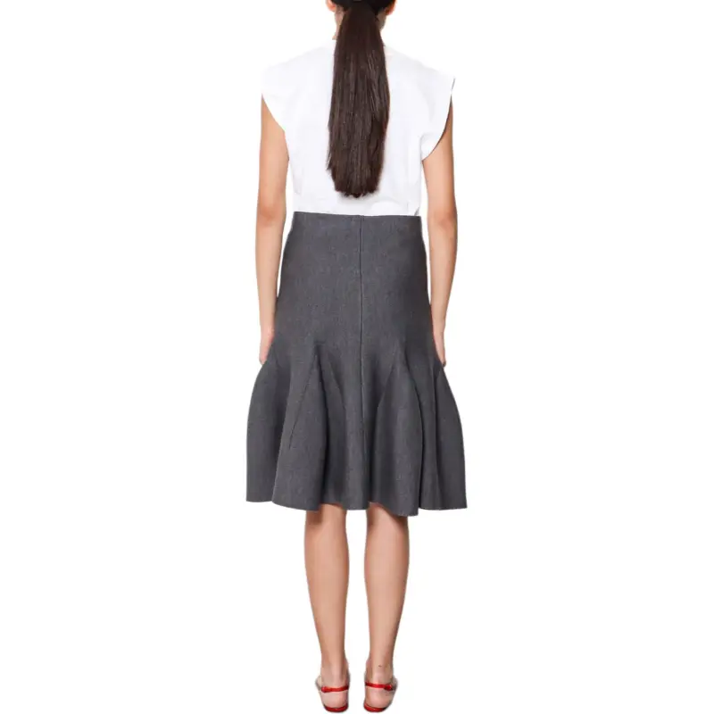 Alaia Sculptural Godet Knit Midi Skirt-3