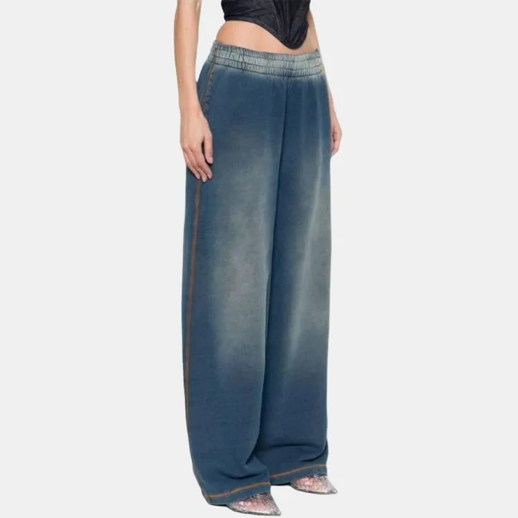 DIESEL Logo Embroidered Wide Leg Sweatpants-1