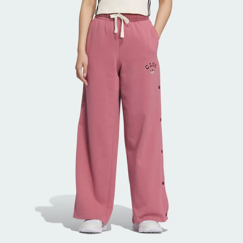 Adidas Originals FW24 WIDE LEG SWEAT Casual Pants Women's Dark Pink-1