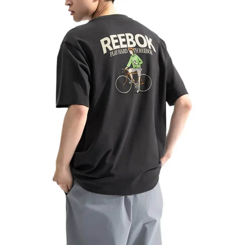Reebok T Shirt Unisex Charcoal Black-2