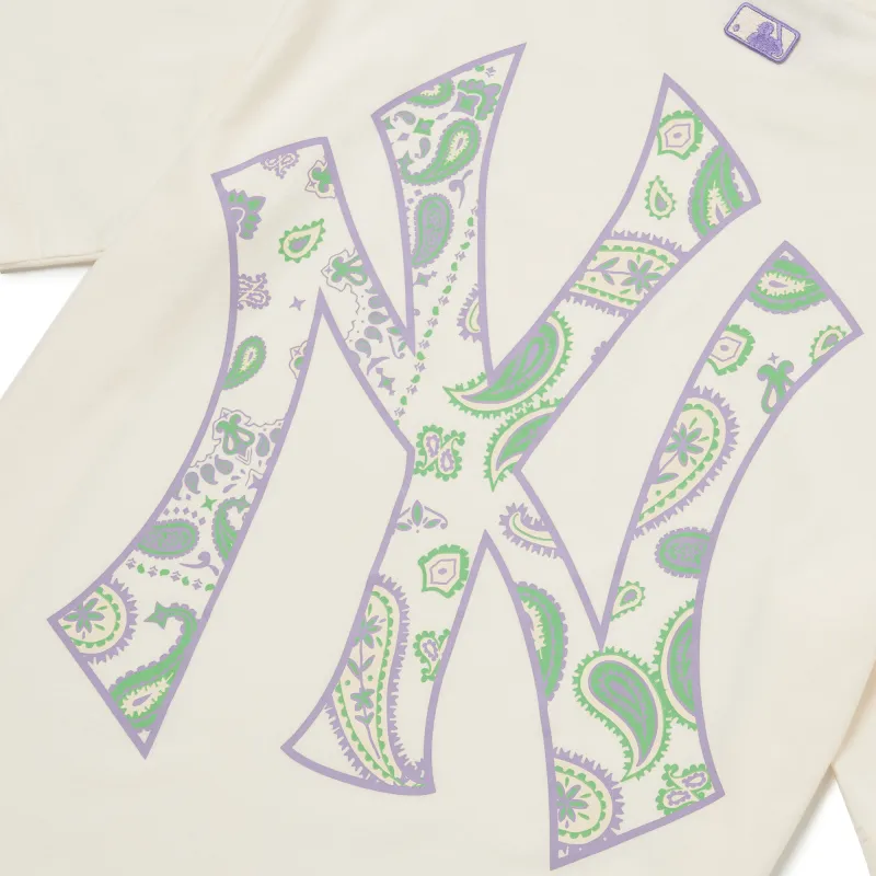 MLB T Shirt Korean Style Unisex Ecru-2