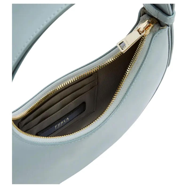 Furla Delizia Leather Hobo Bag Shoulder Bag Mini Women's Light Blue-3
