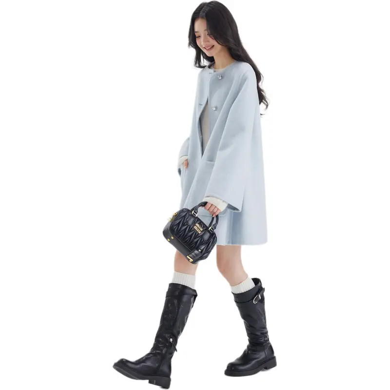 DEAR DEER PUFF Coats Women's Blue-5