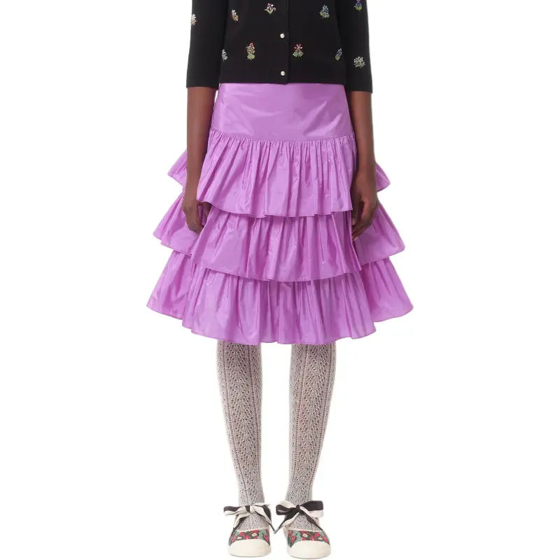 Valentino FW24 Casual Short Skirts Women's Purple-2