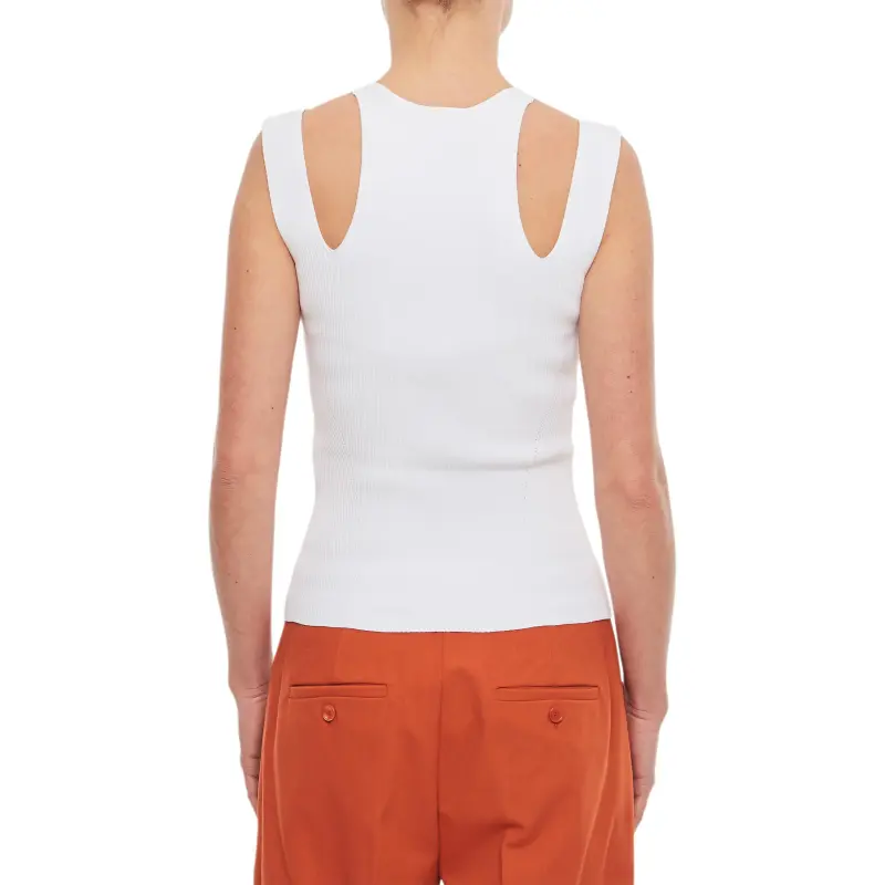 Alexander McQueen V-Neck Cut Out Knitted Top-4