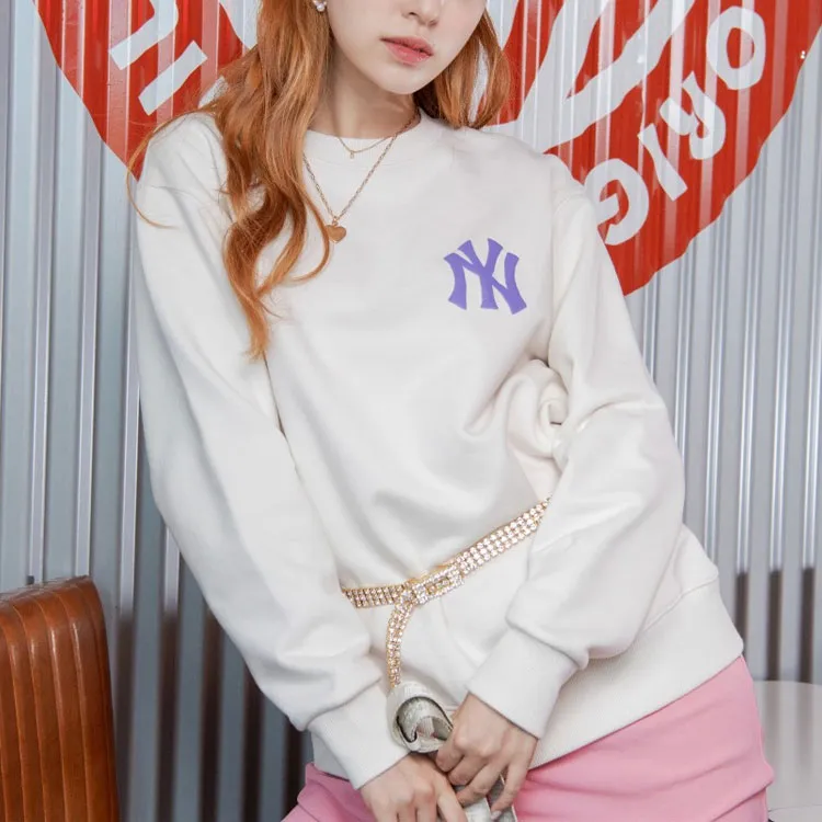 MLB New York Yankees Sweatshirts Unisex Ecru-2
