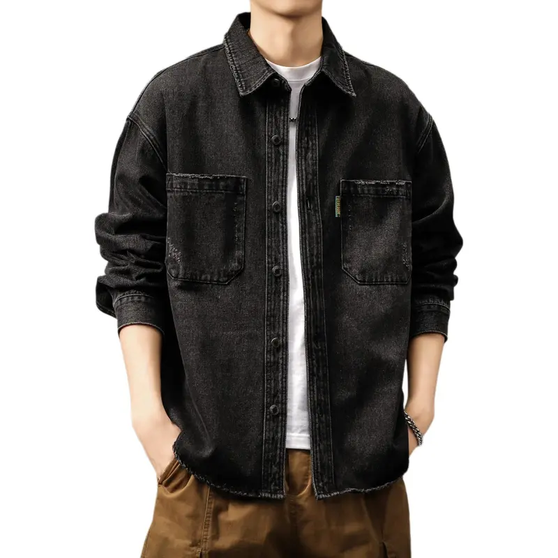 Devanro Denim Jacket Men's Black-2