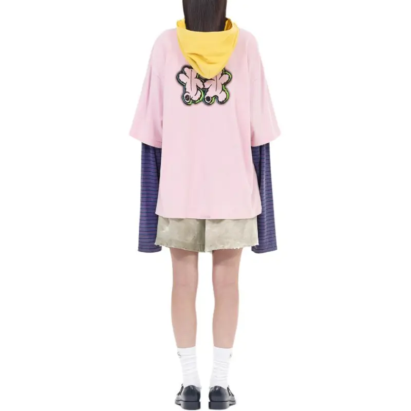 WE11DONE Teddy Twins Layered Hoodie-4