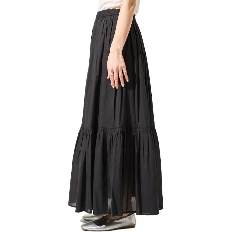 FREAK'S STORE SS25 Casual Long Skirt Women's Black-2
