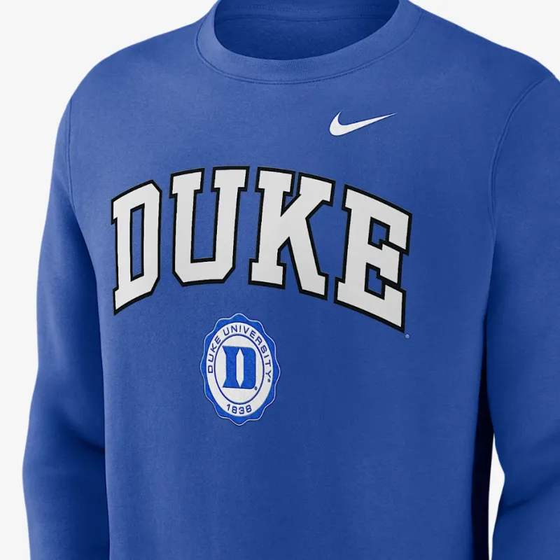 Nike Duke Blue Devils Arched Seal Men's Nike College Pullover Crew-2