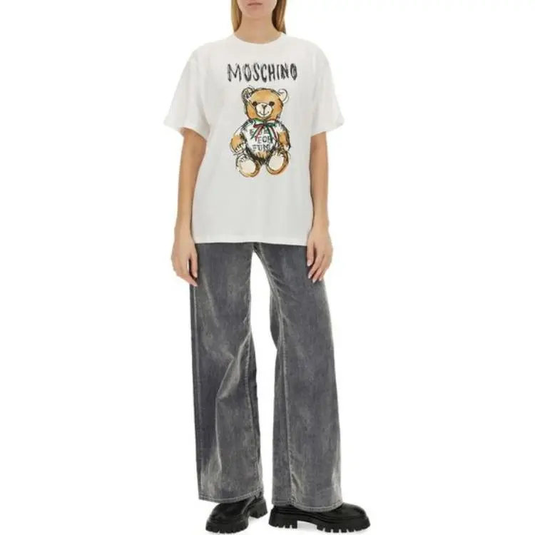 MOSCHINO Teddy Bear Printed Crewneck T Shirt-2