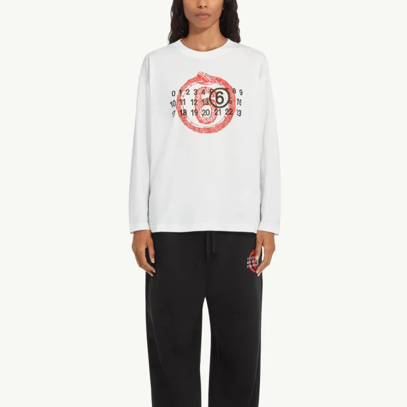 MM6 Maison Margiela Snake Year Limited Collection T Shirts Women's White-1