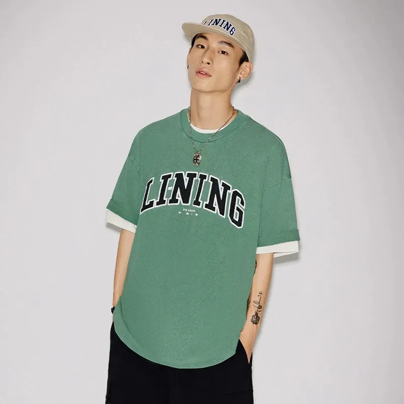 LiNing Short-Sleeved T-Shirts Unisex Deep Temple Green-2