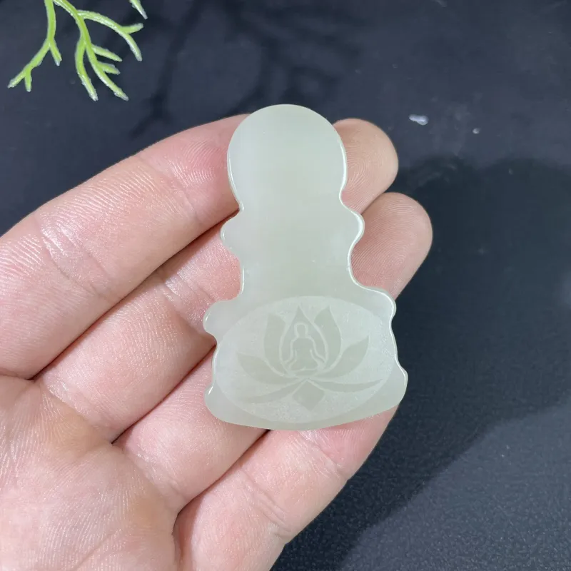 BUDOUXIAOAI Pendants White Jade/Pale Greenish White Jade Unisex-3