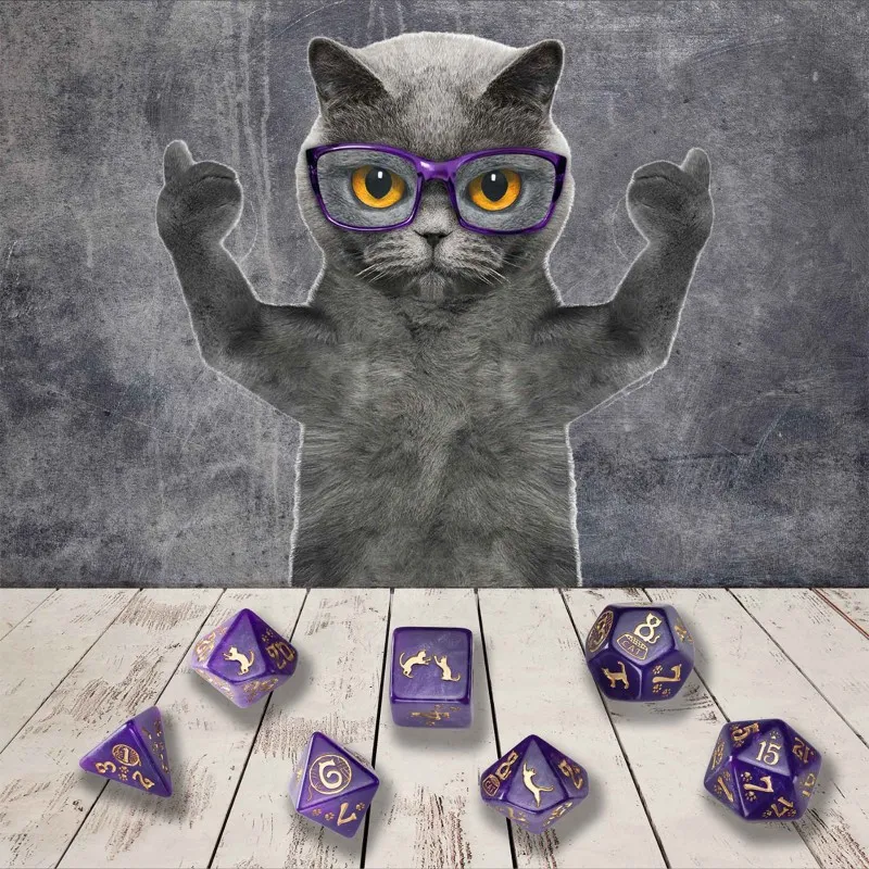 Q WORKSHOP CATS Dice Set Purrito Board Games-3