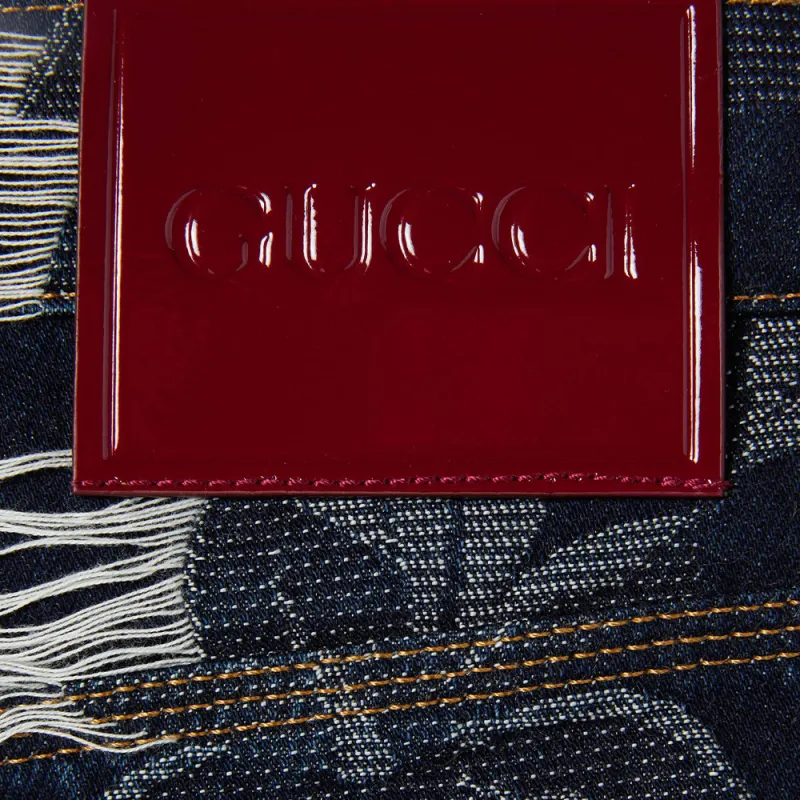 GUCCI Denim Jacquard Pants-5