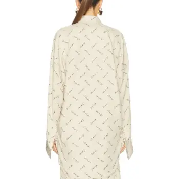 Balenciaga Long Sleeve Cocoon Shirt 'Light Beige/Black'