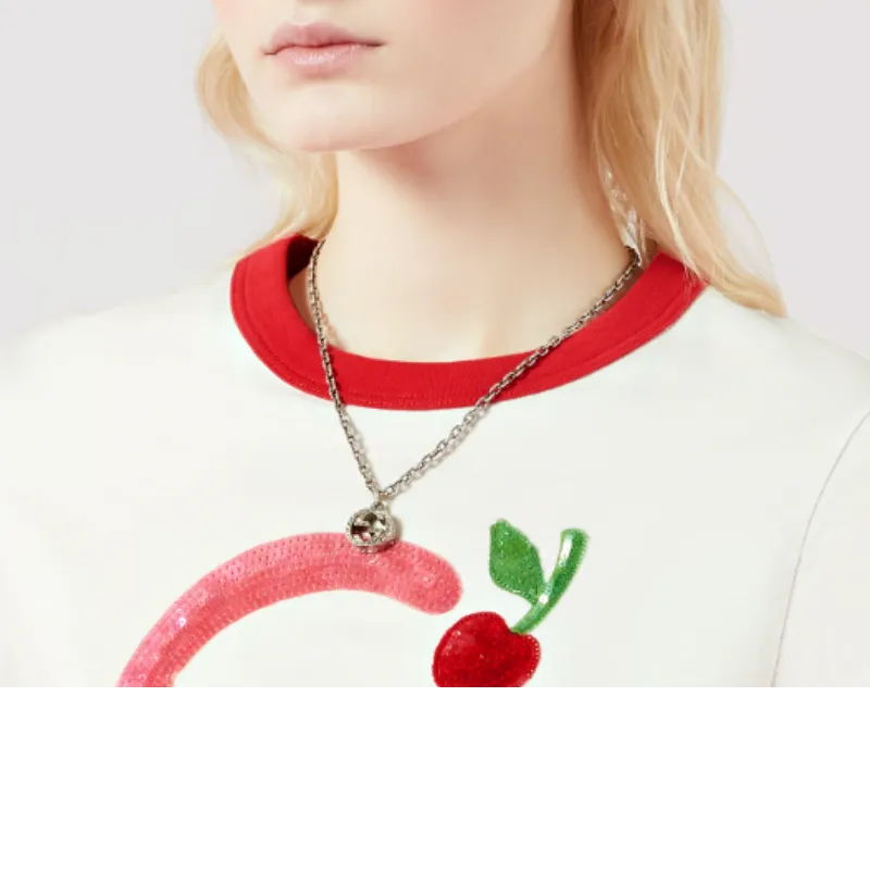 GUCCI Sterling Silver Interlocking G Necklace-3