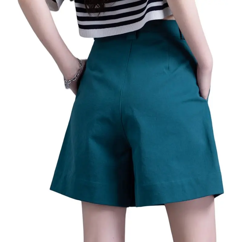 You Cow Me Pants Casual Shorts Women's Turkish Blue-4