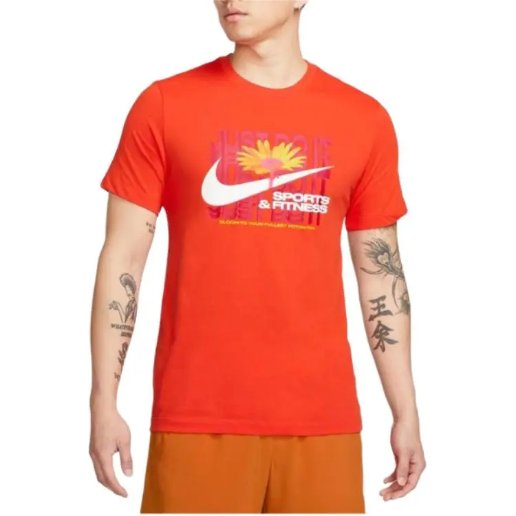 Nike T Shirts Men Orange-3