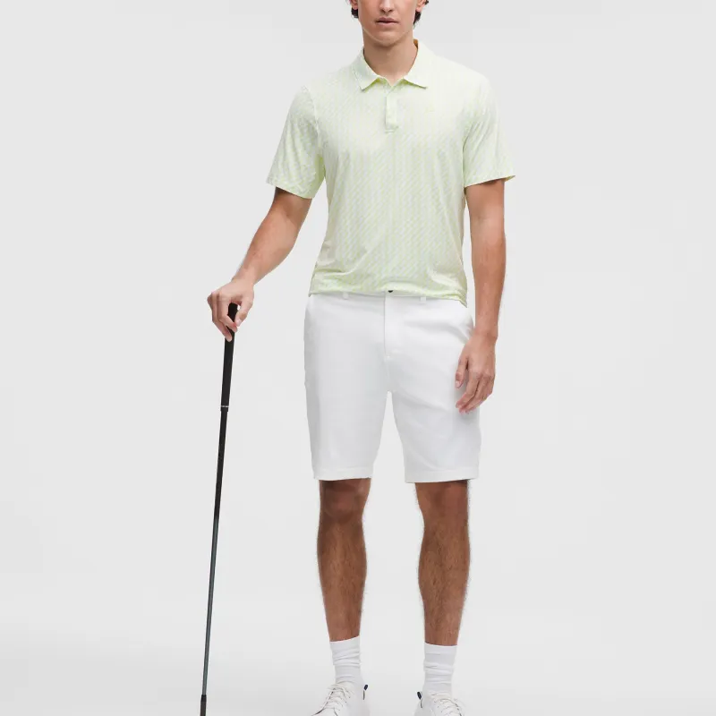 Lululemon Logo Sport SS25 Polo Shirt Men's White Herbal Green Mountain Top Checkerboard-2