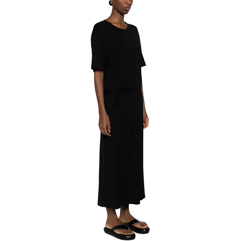 Lemaire Belted Rib T Shirt Dress 'Black'-3