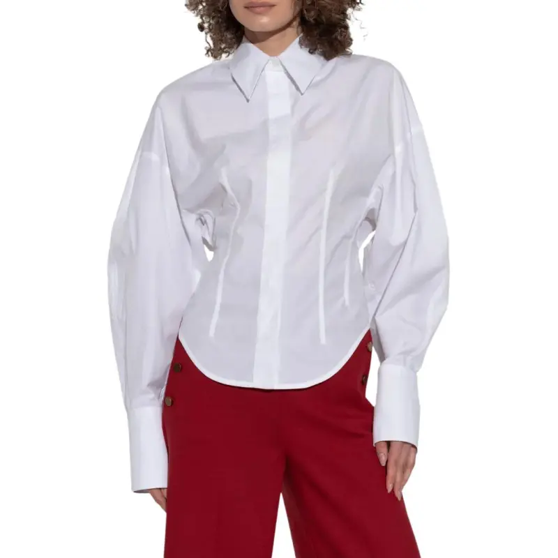 SportMax Nelson Button Up Puff Sleeved Top-1