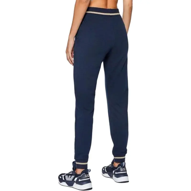 EMPORIO ARMANI EA7 SS23 Knitted Sports Pants Women's Marine Blue-3