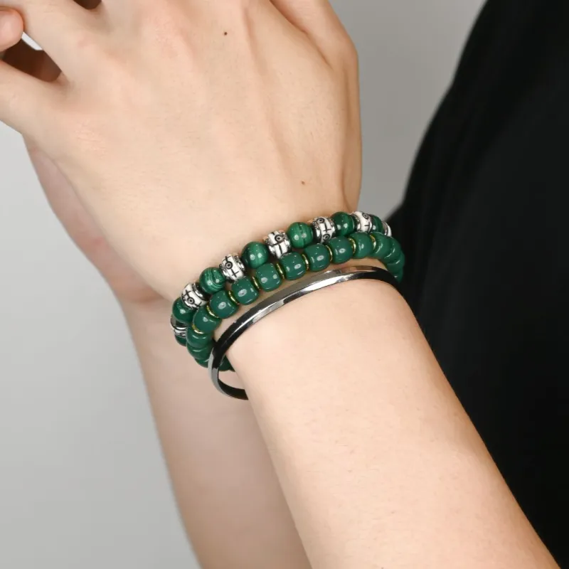 DRAGON LI Malachite Jade Bracelets Unisex-4