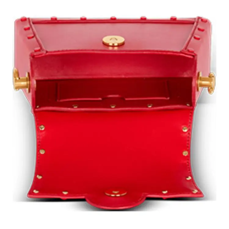 BALMAIN B BUZZ Calfskin Shoulder Bag, Crossbody Bag, Handbag Women's Red-3