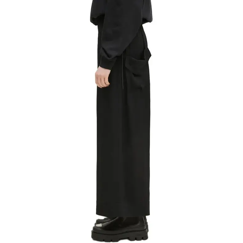 Adidas Women's Y 3 Rayon Twill Wide Tracksuit Bottoms Black-4