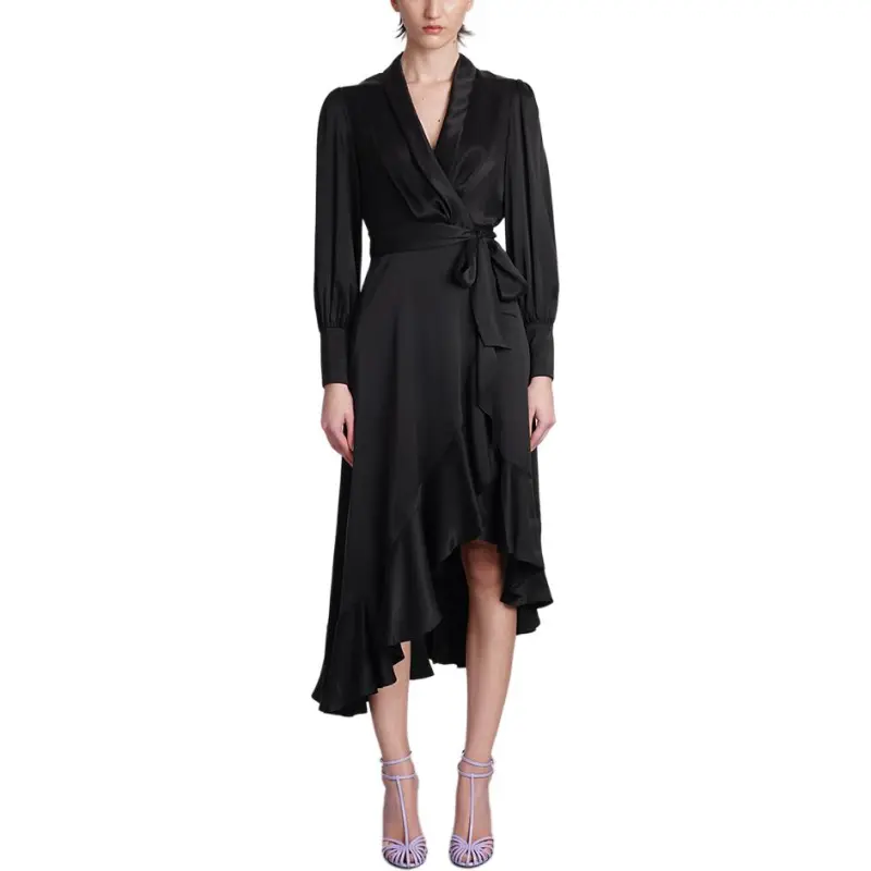 Zimmermann V Neck Asymmetric Hem Midi Dress-1