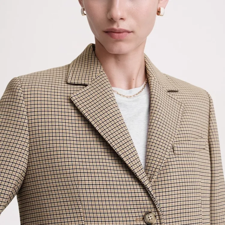 TOTEME Houndstooth Single breasted Blazer-4