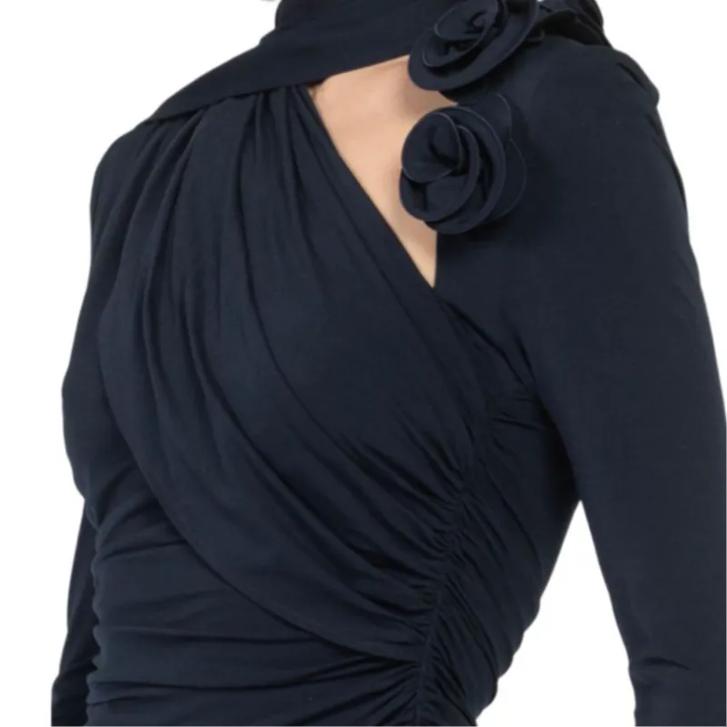 Magda Butrym Floral appliqué Draped Mini Dress-5