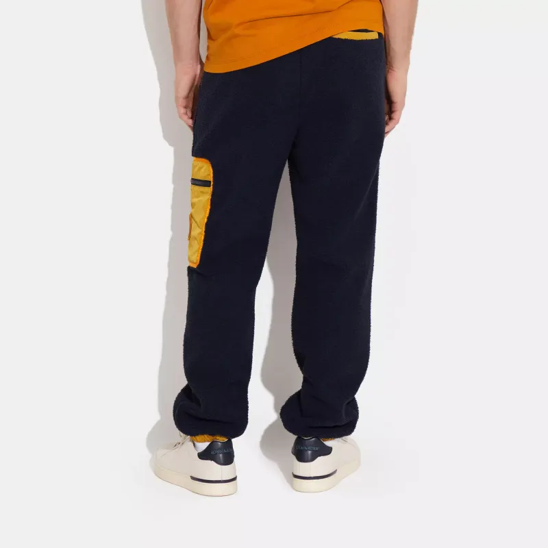 COACH FW22 Knitted Sports Pants Men's Navy Blue-2