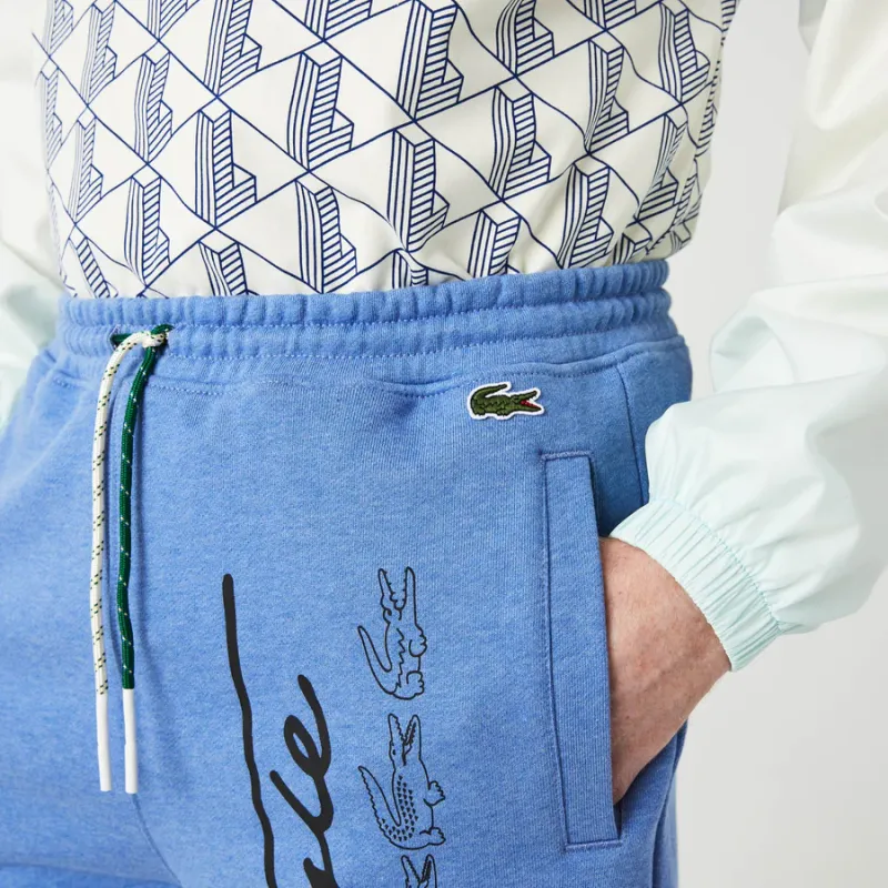 LACOSTE Printed Cotton '' Track Shorts-5