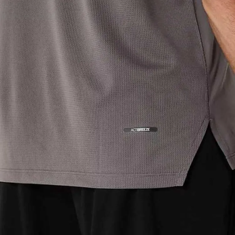 Asics ACTIBREEZE VENTED MESH SHORT SLEEVE TOP T Shirt Men's Gray-4