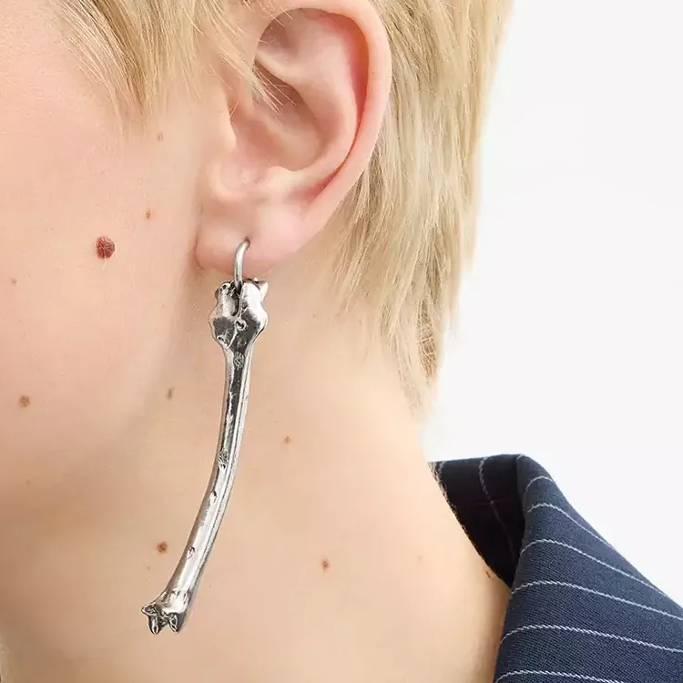 COACH Resin, Brass Plated, Titanium Earrings Women's Silver-2
