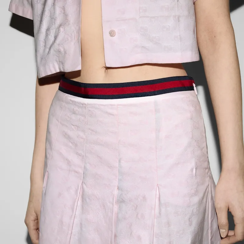 GUCCI FW24 Casual Long Skirt Women's Light Pink-5