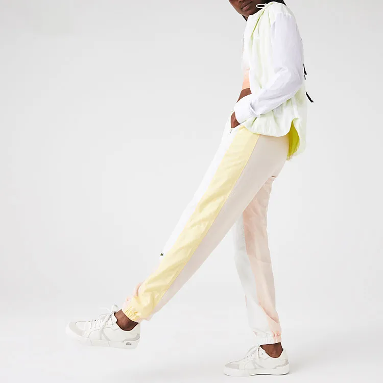 LACOSTE Knitted Sweatpants Women's White Pink Yellow-1