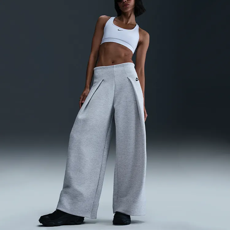 Nike Sportswear Tech Fleece High Waisted Pleated Pants 'Light Grey/Heather/Black'-2