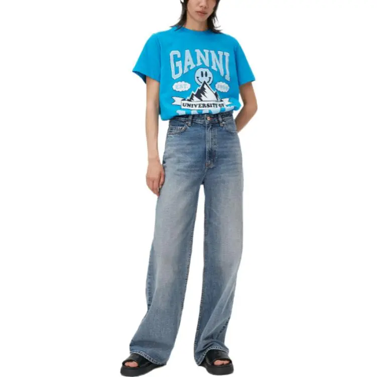 GANNI T-Shirts Women's Blue-1