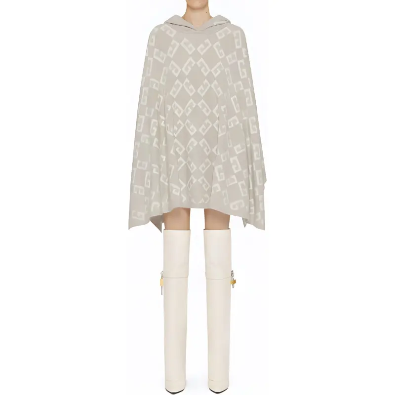 Givenchy Logo intarsia Hooded Poncho-1