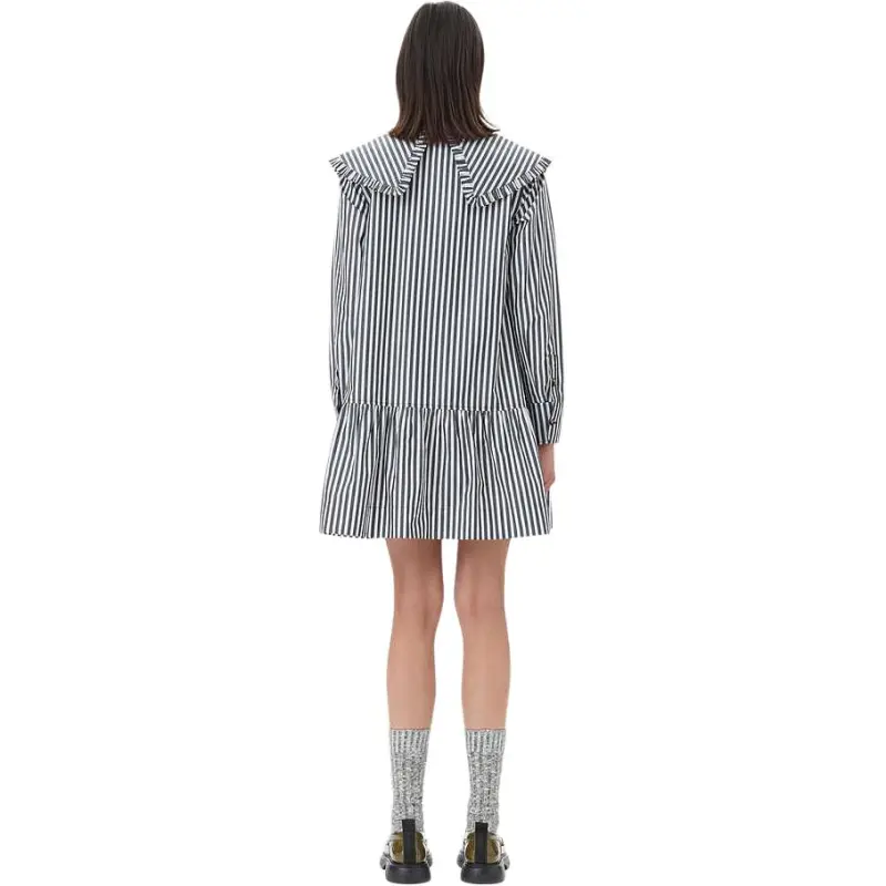 GANNI Striped Cotton Shirt Dress-1